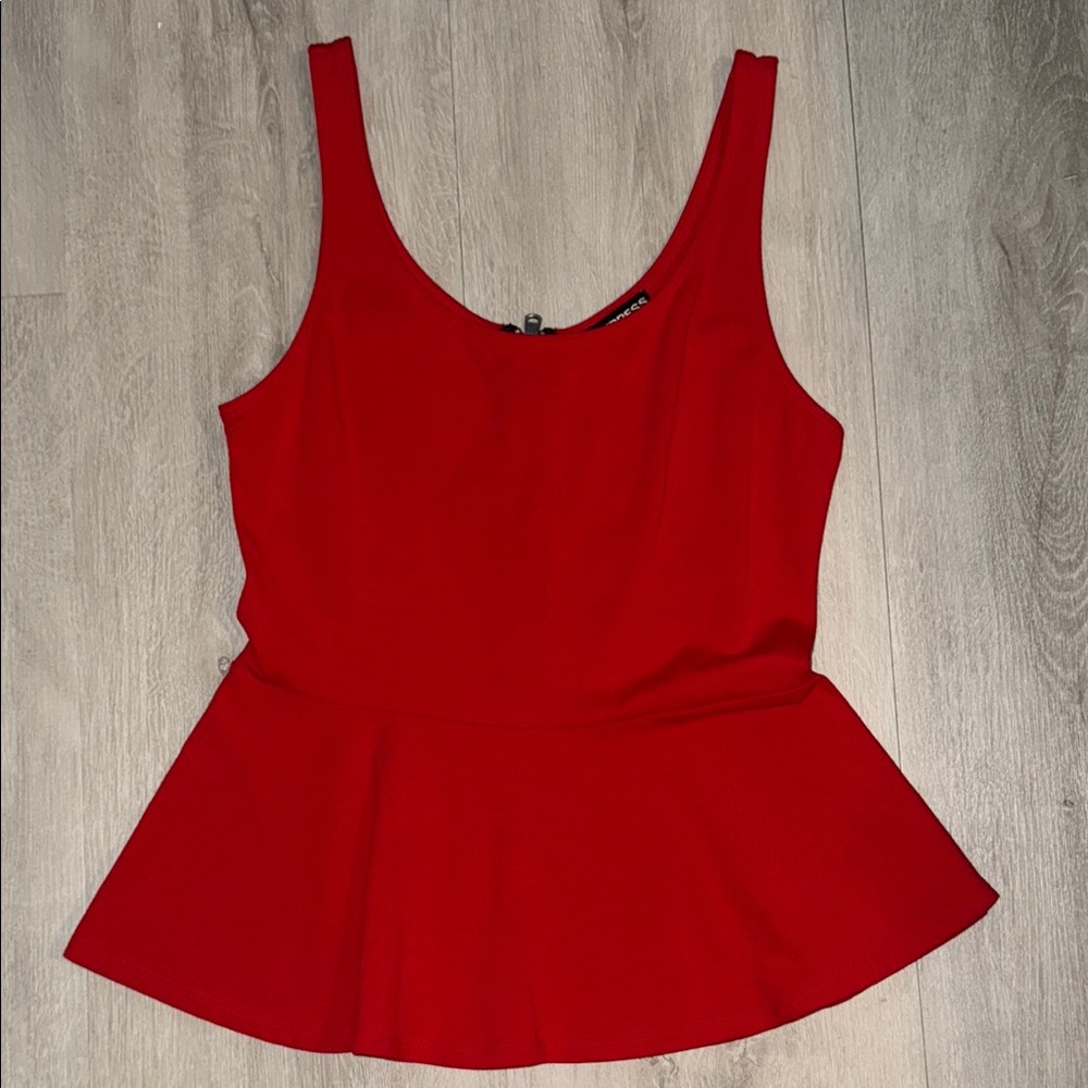 Express Red Peplum Tank Top